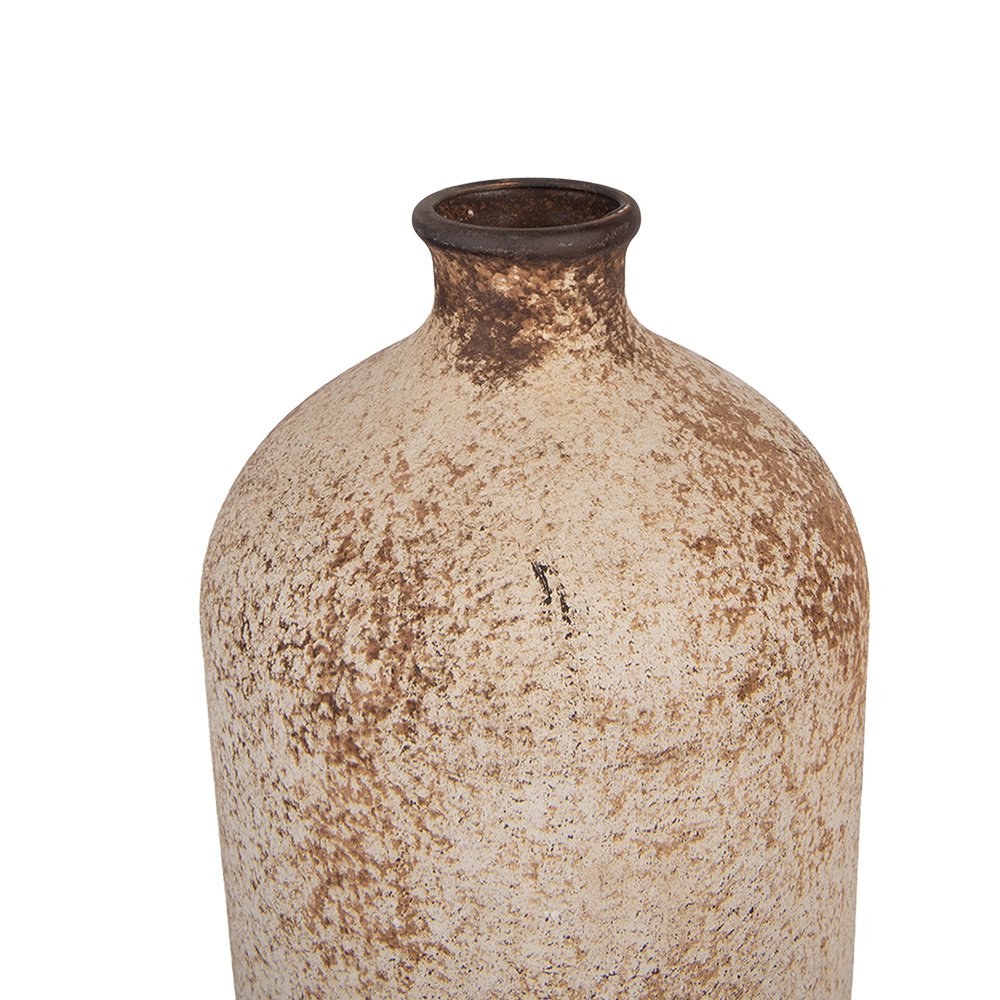 Vase Ø 14x42 cm Beigefarbenes Metall