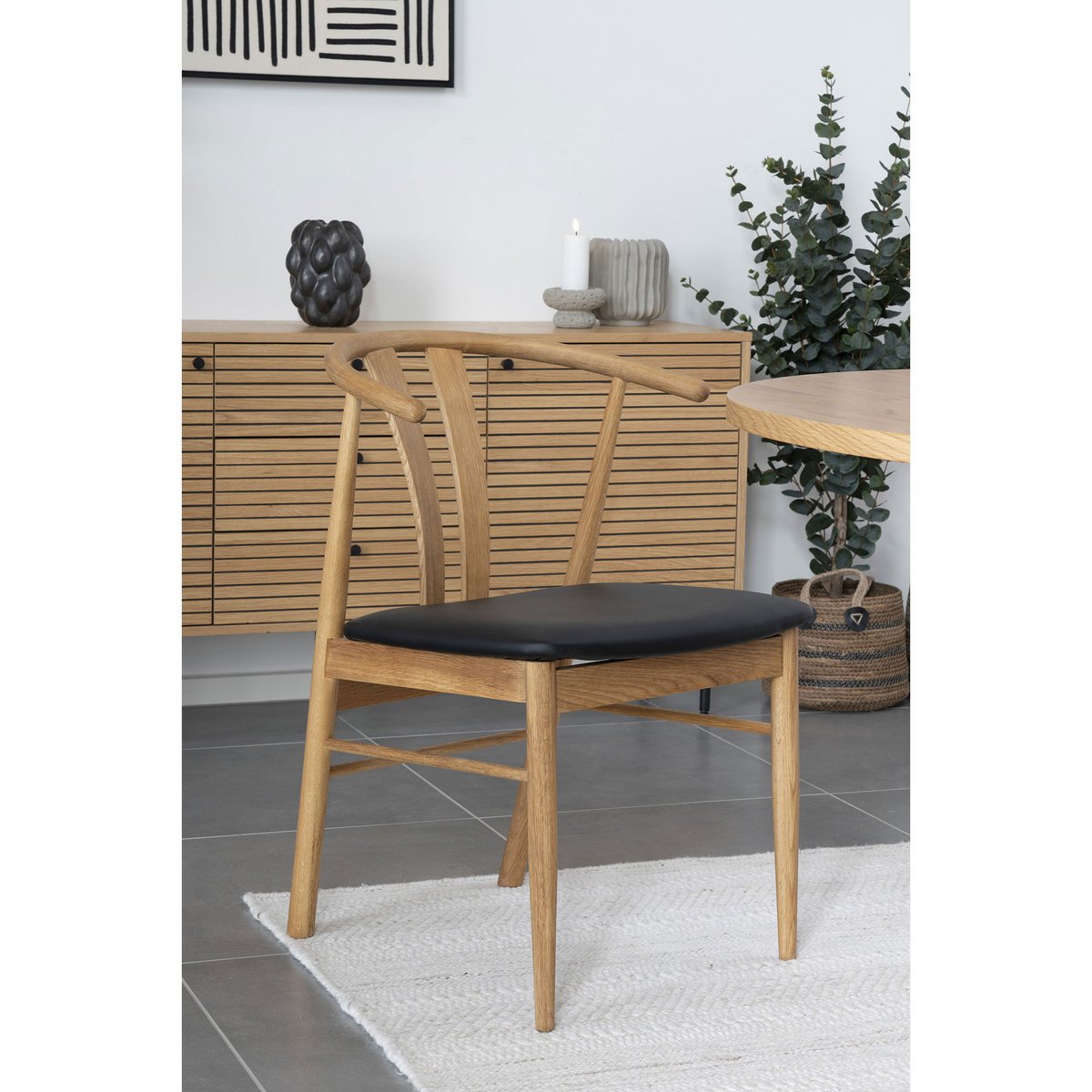Designer Keramik-Vase schwarz - elegante Tischdeko