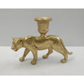 Polyresin Kerzenhalter Panther Gold