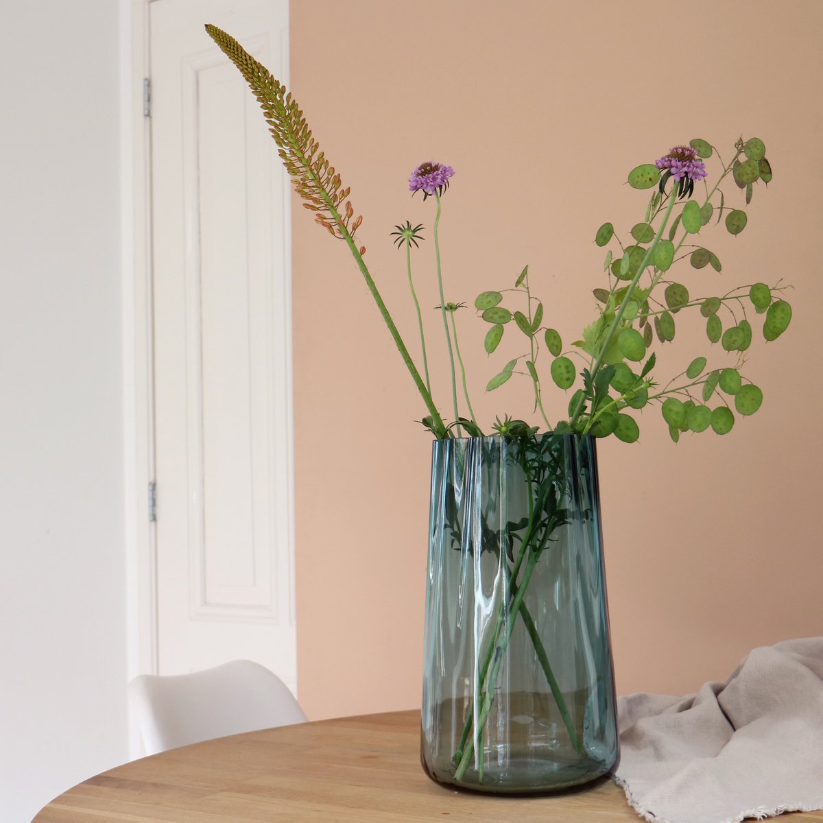 Paran Deko-Vase blau 20cm Durchmesser - für Blumen und Kerzen geeignet