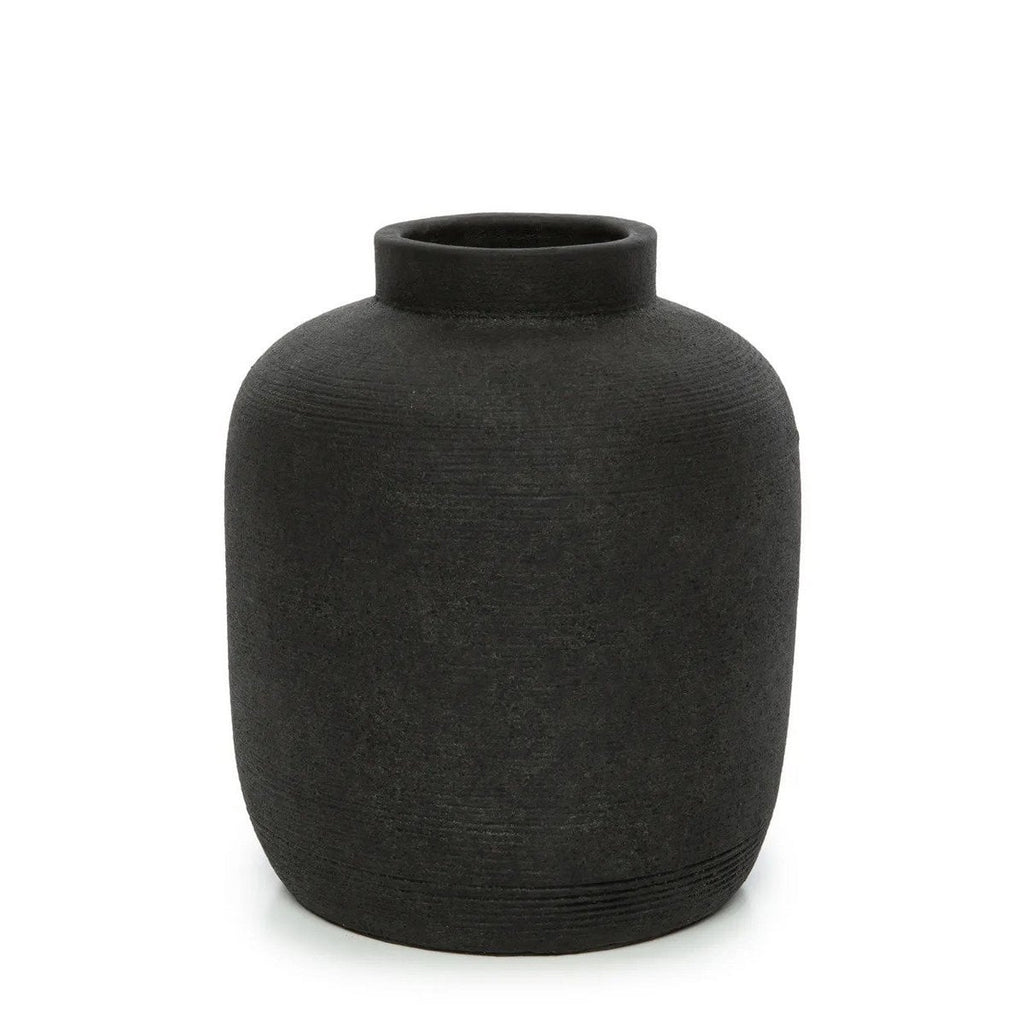 Peaky Vase Schwarz L - Große Designer Terrakotta Vase von Bazar Bizar"