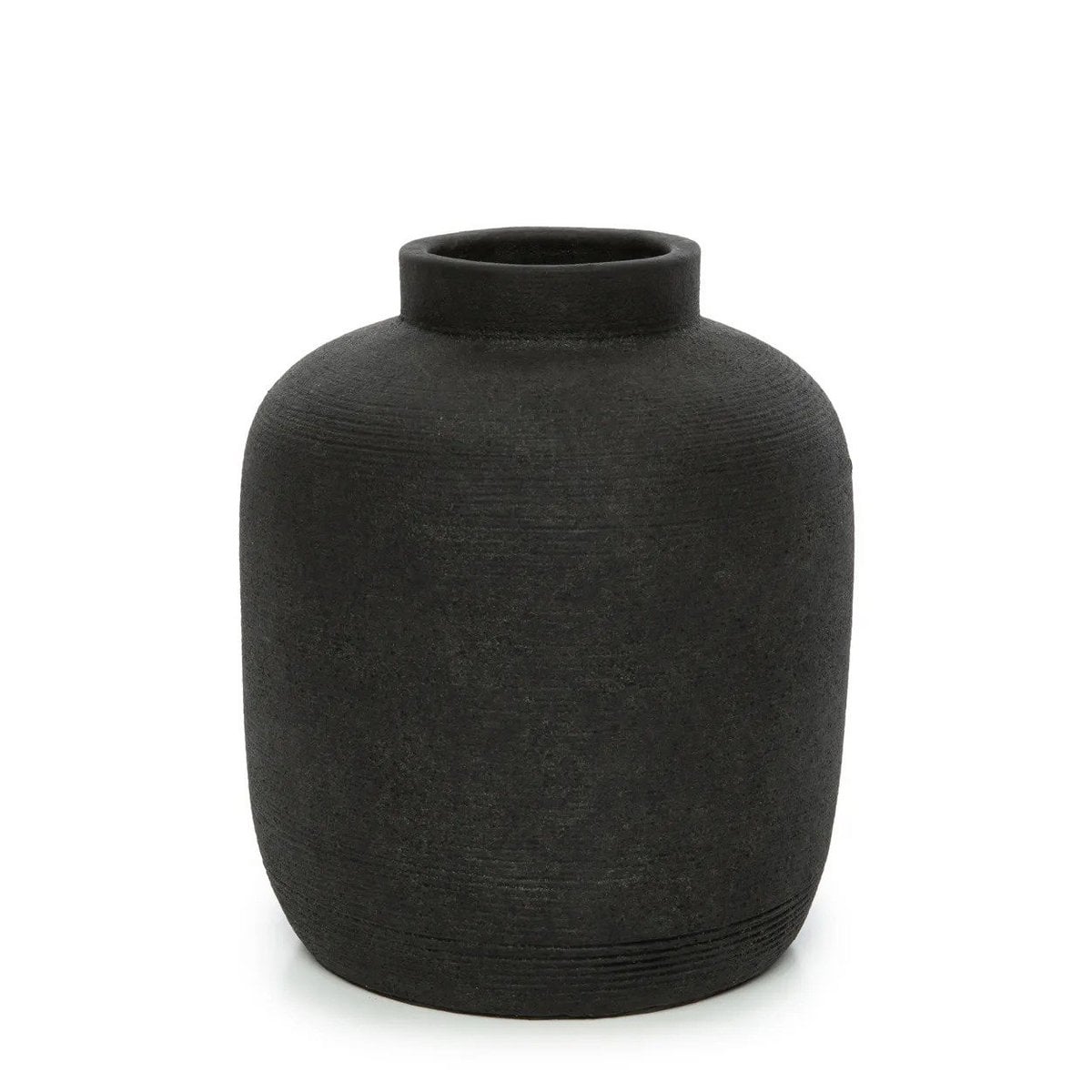 Peaky Vase Schwarz L - Große Designer Terrakotta Vase von Bazar Bizar"