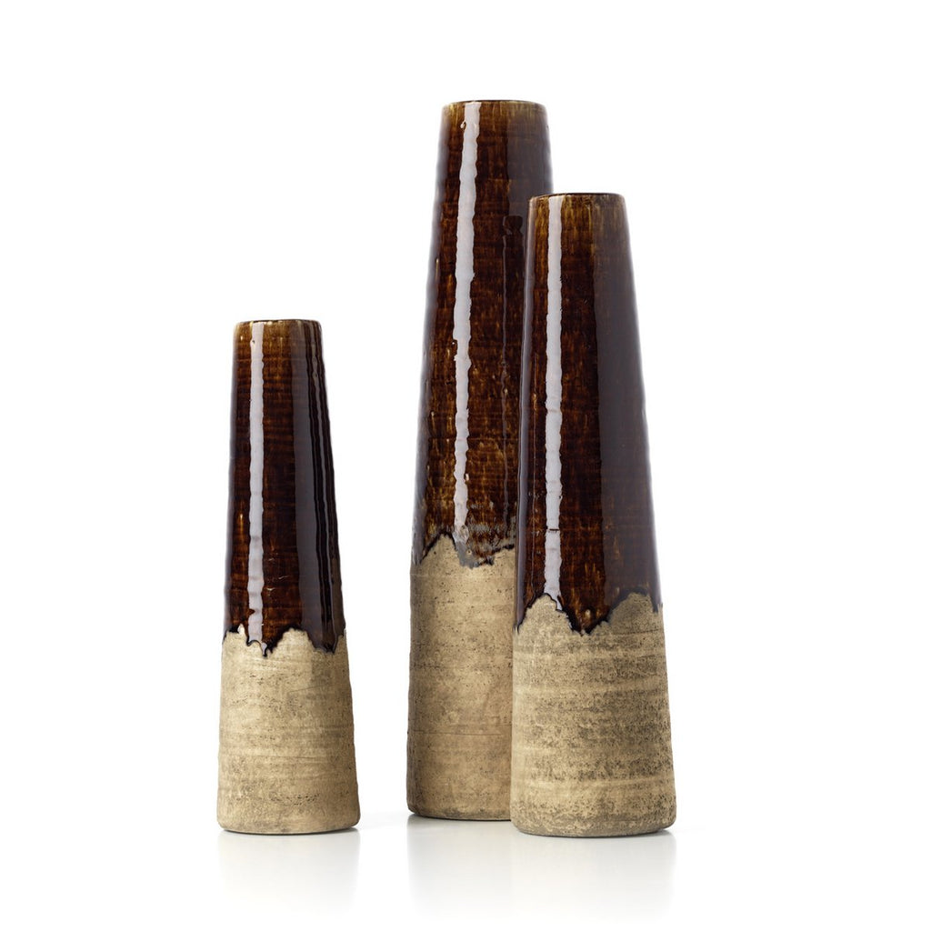 Große Amber Cone Vase Betonbraun - stilvolle Wohndekoration von 4Decor