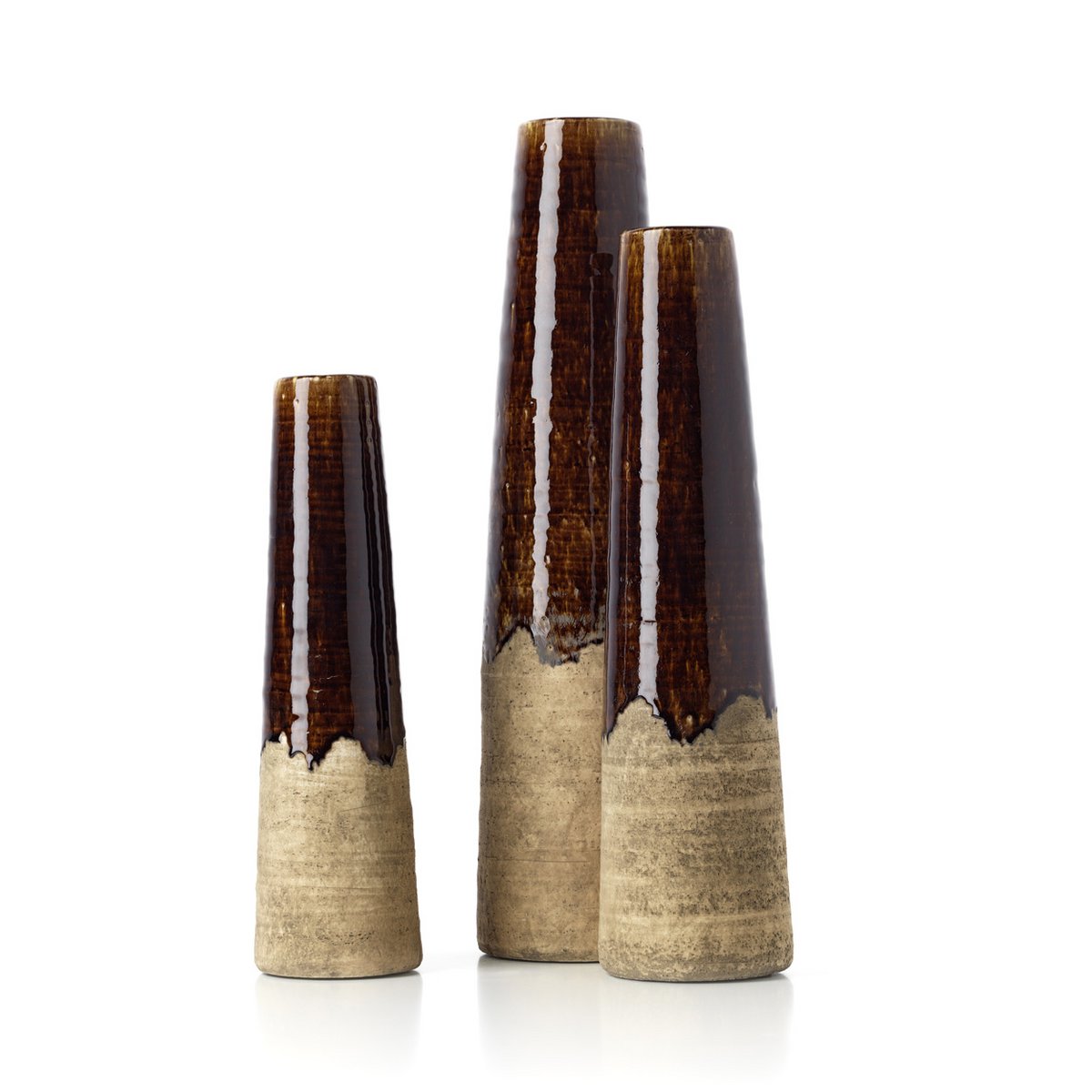 Große Amber Cone Vase Betonbraun - stilvolle Wohndekoration von 4Decor