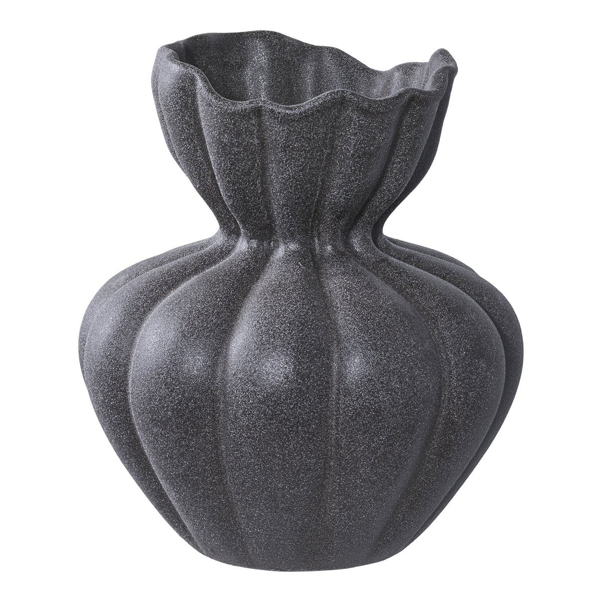 Schwarze Keramik-Vase Ø17,2x19,4 cm - Moderne Designer-Vase