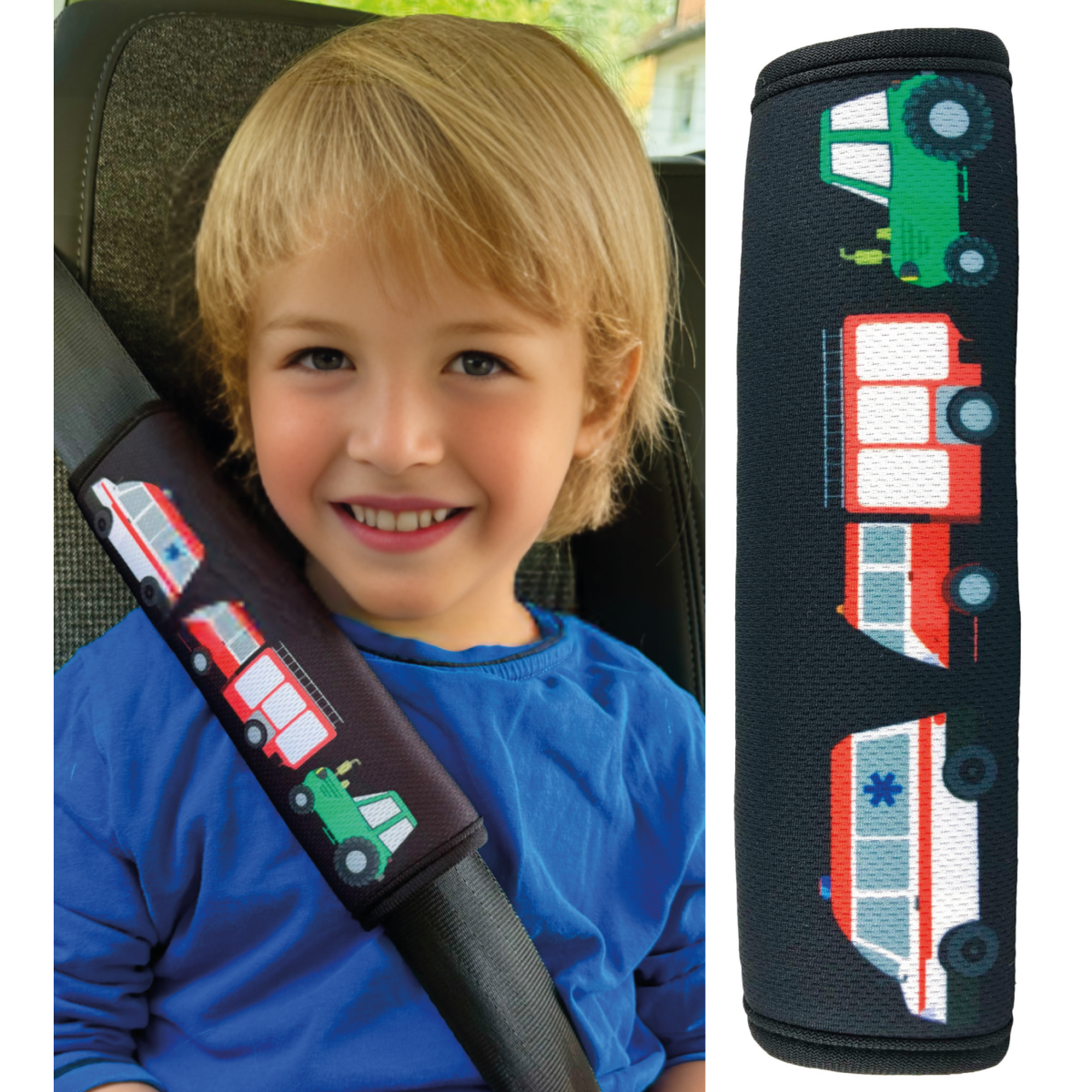HECKBO Gurtpolster Set - Feuerwehr, Traktor, Krankenwagen