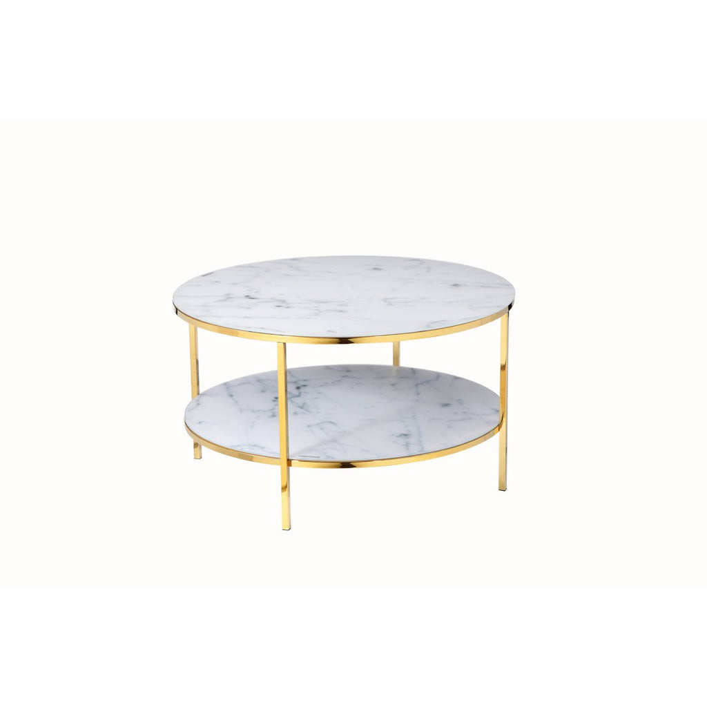 Couchtisch mit 2 Ablagen Ø 80 cm