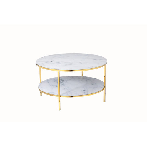 Couchtisch mit 2 Ablagen Ø 80 cm