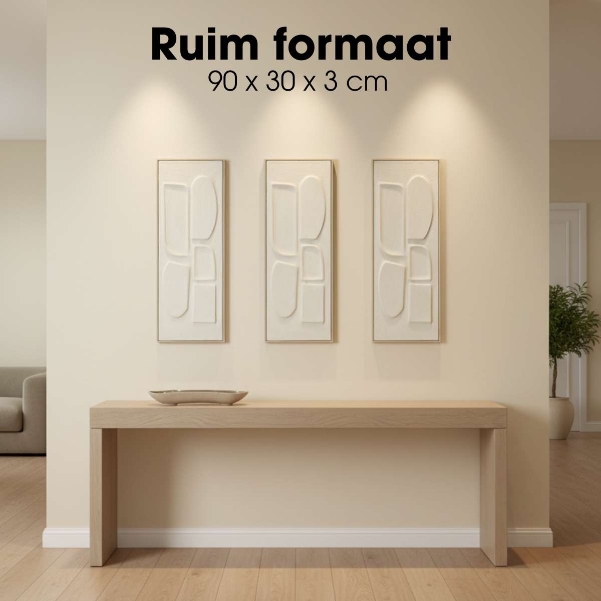 Wanddeko Relief Beige – Kombination mit anderen Wandobjekten