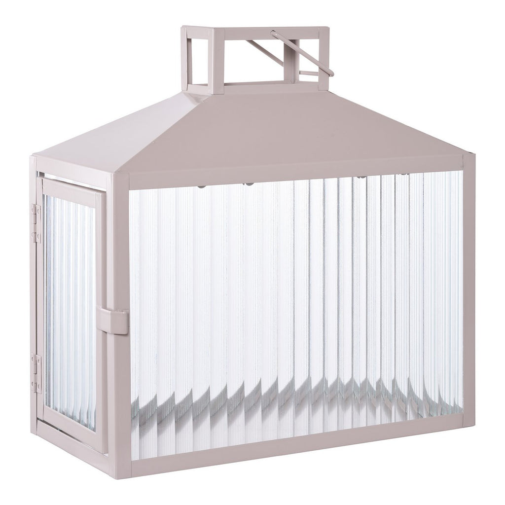 Lucca Lantern - Beige/Grau, Metall/Glas, 26,5 x 13 x 26,5 cm