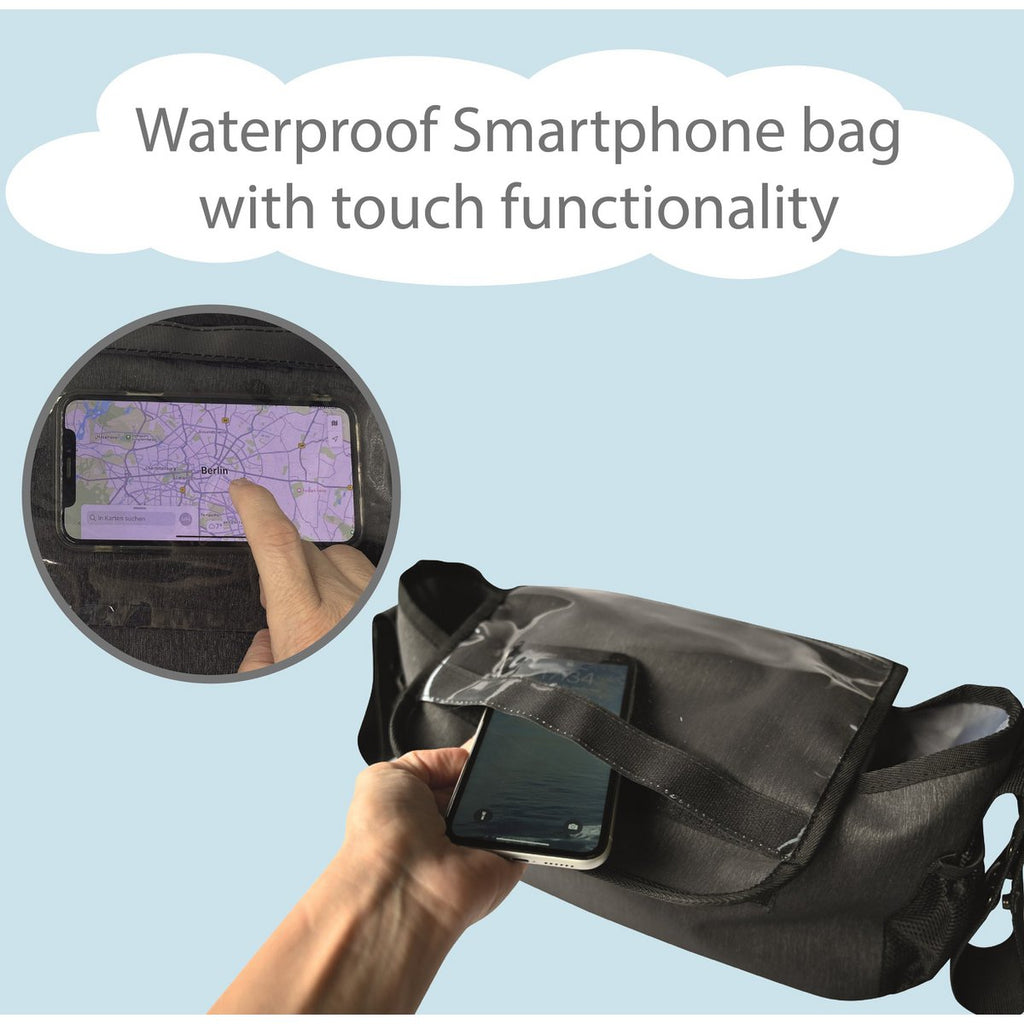 Kinderwagentasche mit Smartphone Touchscreen-Fach - Seitenansicht