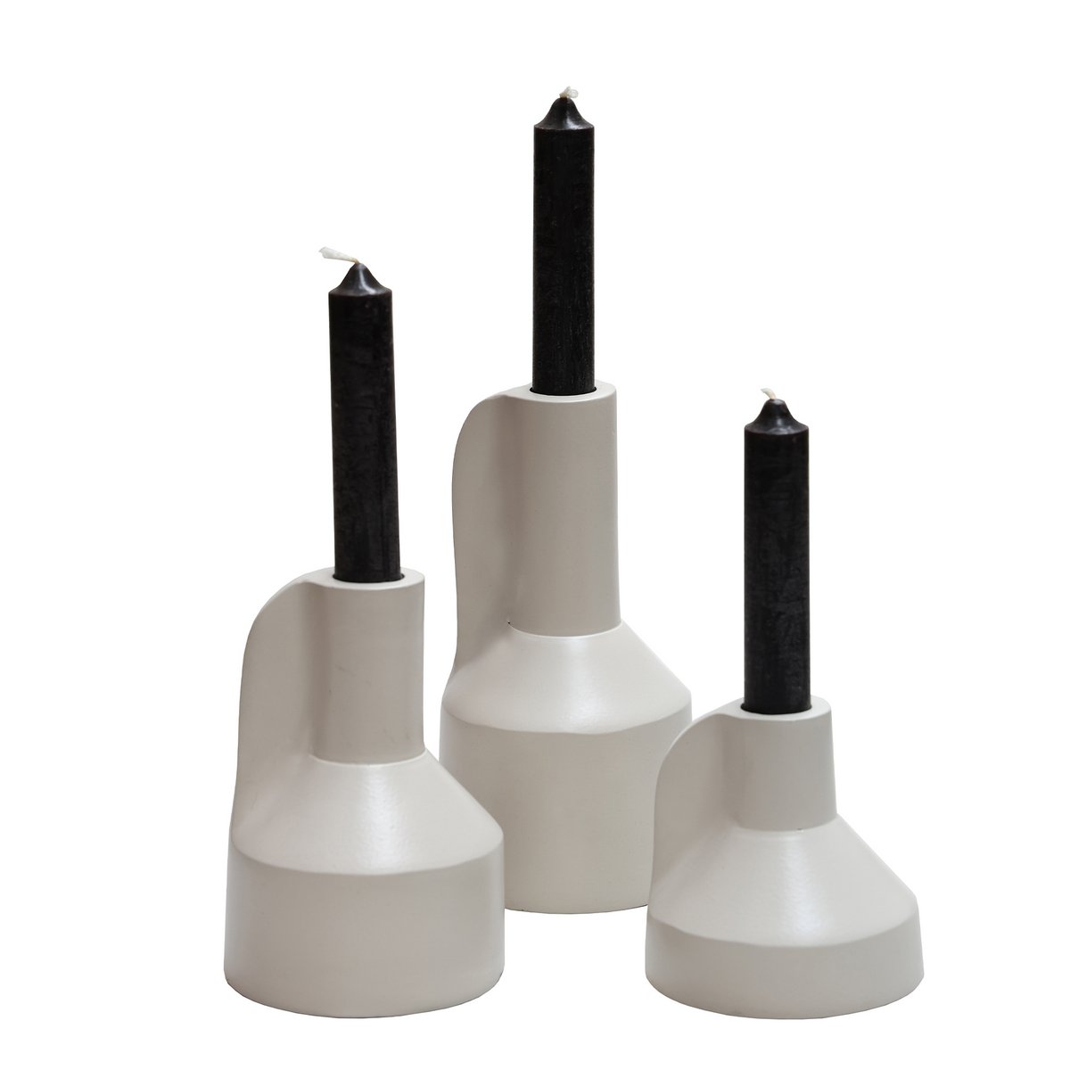 Kaarshouder – Alota Elfenbein Ø9 x H17/13/9 cm – Set von 3