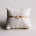 D-Kettenarmband mit offenem Herzen-Gold