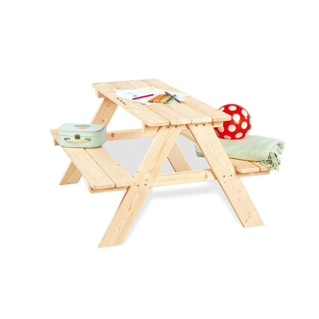 Children´s picnic bench „Nicki für 4”, natural