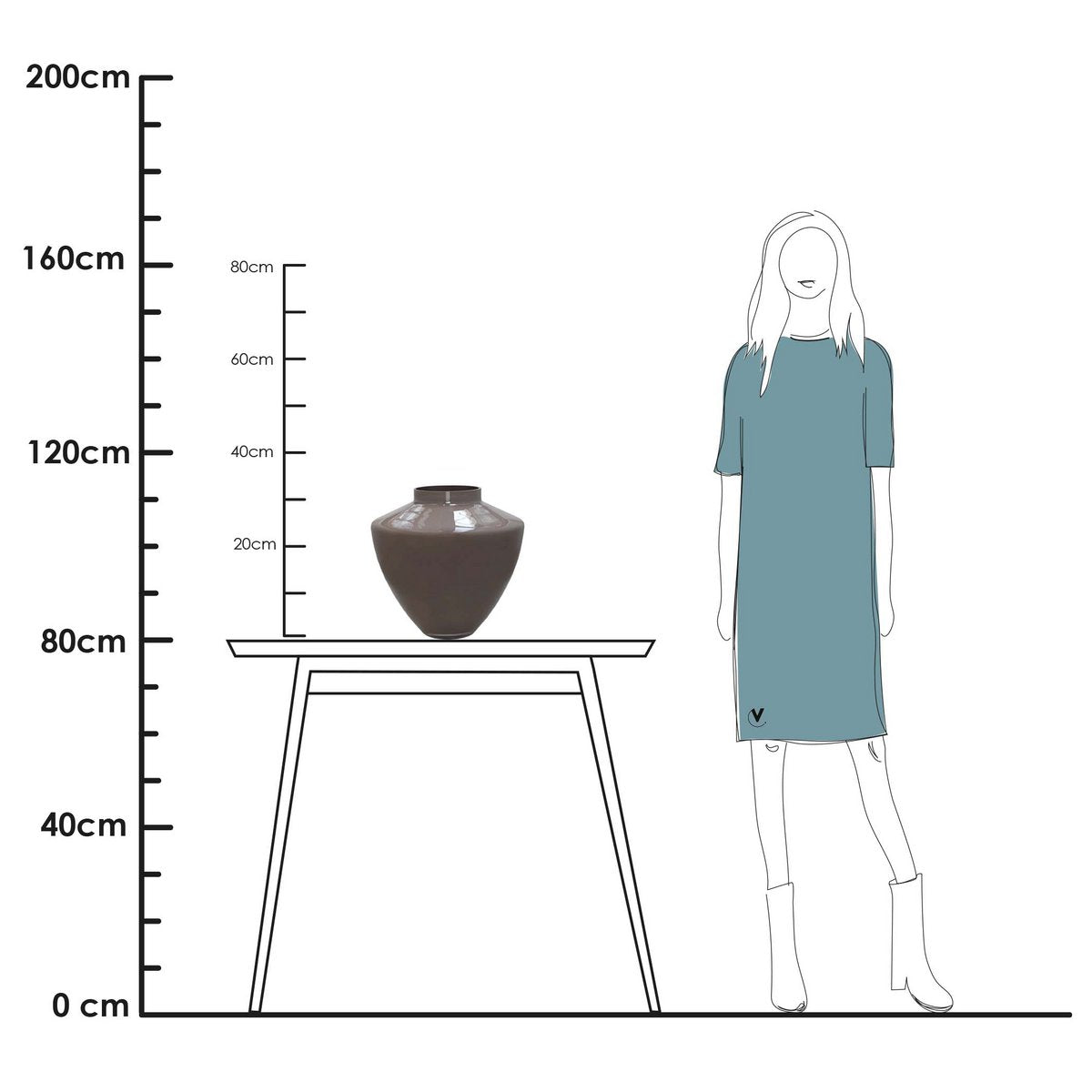 Kagera Vase Erdtöne - moderne Designer-Vase Detailansicht