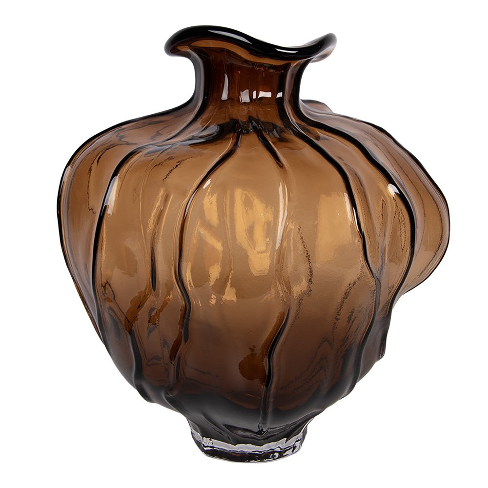 Vase Ø 26x31 cm Braunes Glas