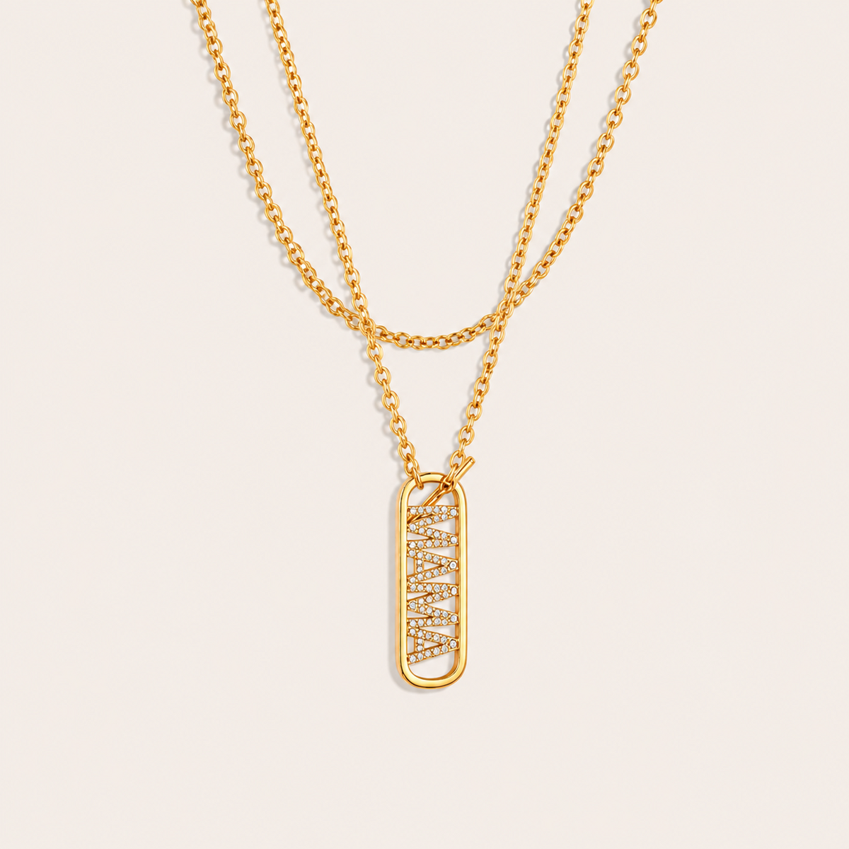 Mama Zircon Tag NECKLACE