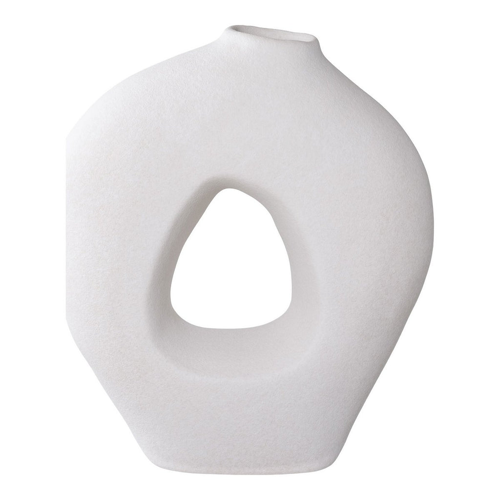 Weiße Keramik-Vase 24x10,5x27,8 cm - Moderne Designer-Vase