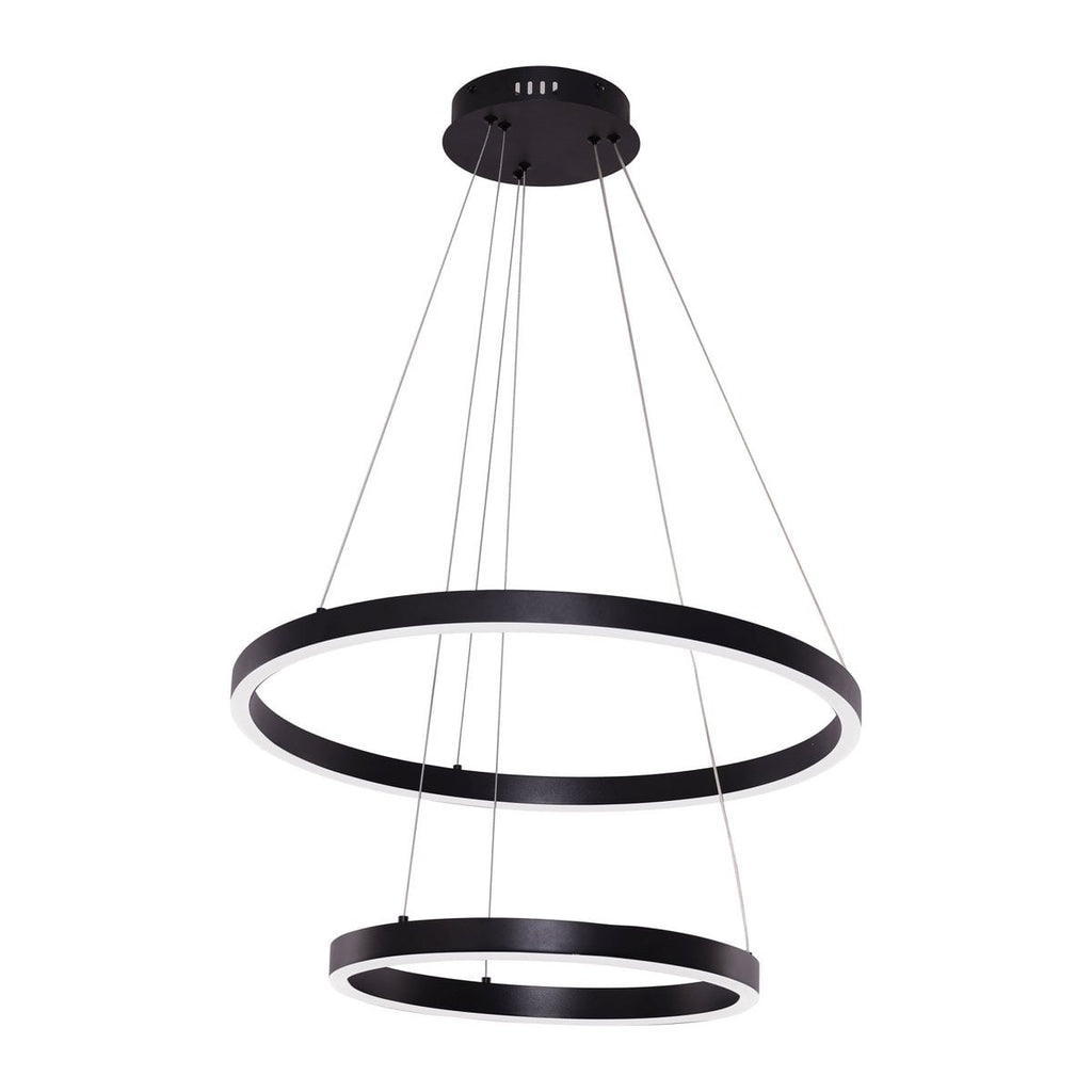 Hängende Lampe Neo schwarz | 2-Ring 40+60 cm