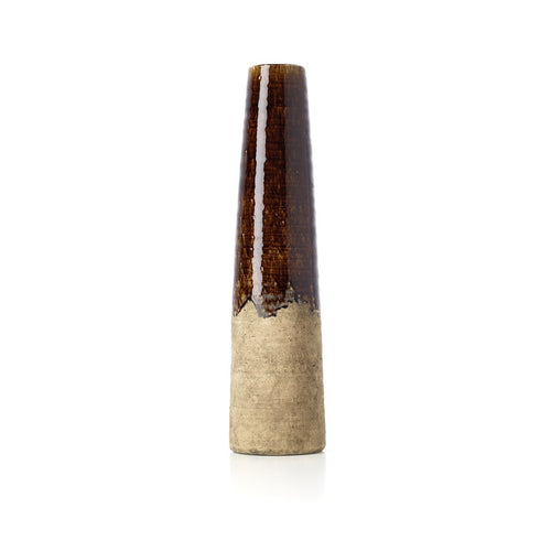 Amber Cone Vase Betonbraun L - Konische Designer Terrakotta Vase