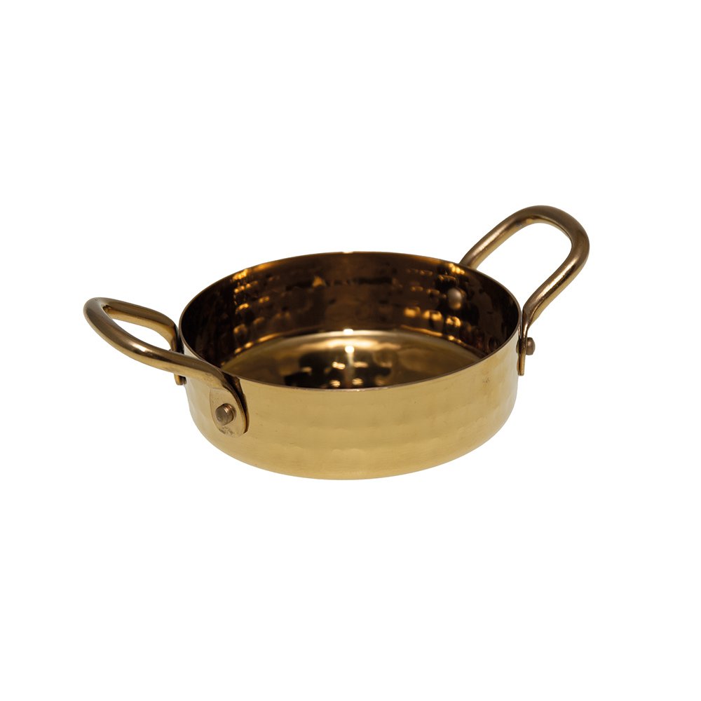 Mini -Goldener Topf mit zwei Runden 10,5 x 10,5 x 3,5 cm