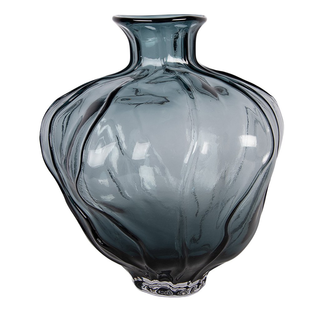 Vase Ø 26x31 cm Blaues Glas