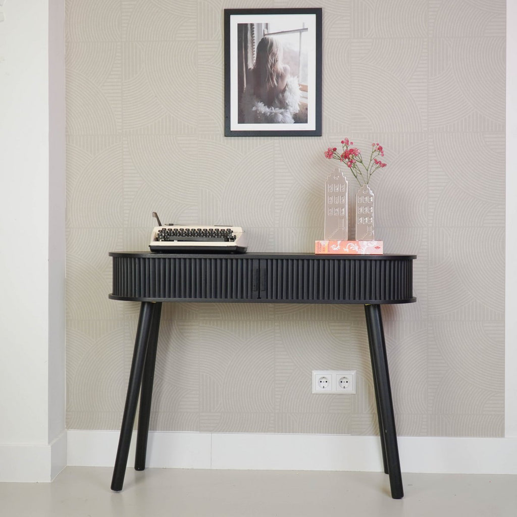 Beistelltisch - Schwarz - MDF - 100x33x76cm