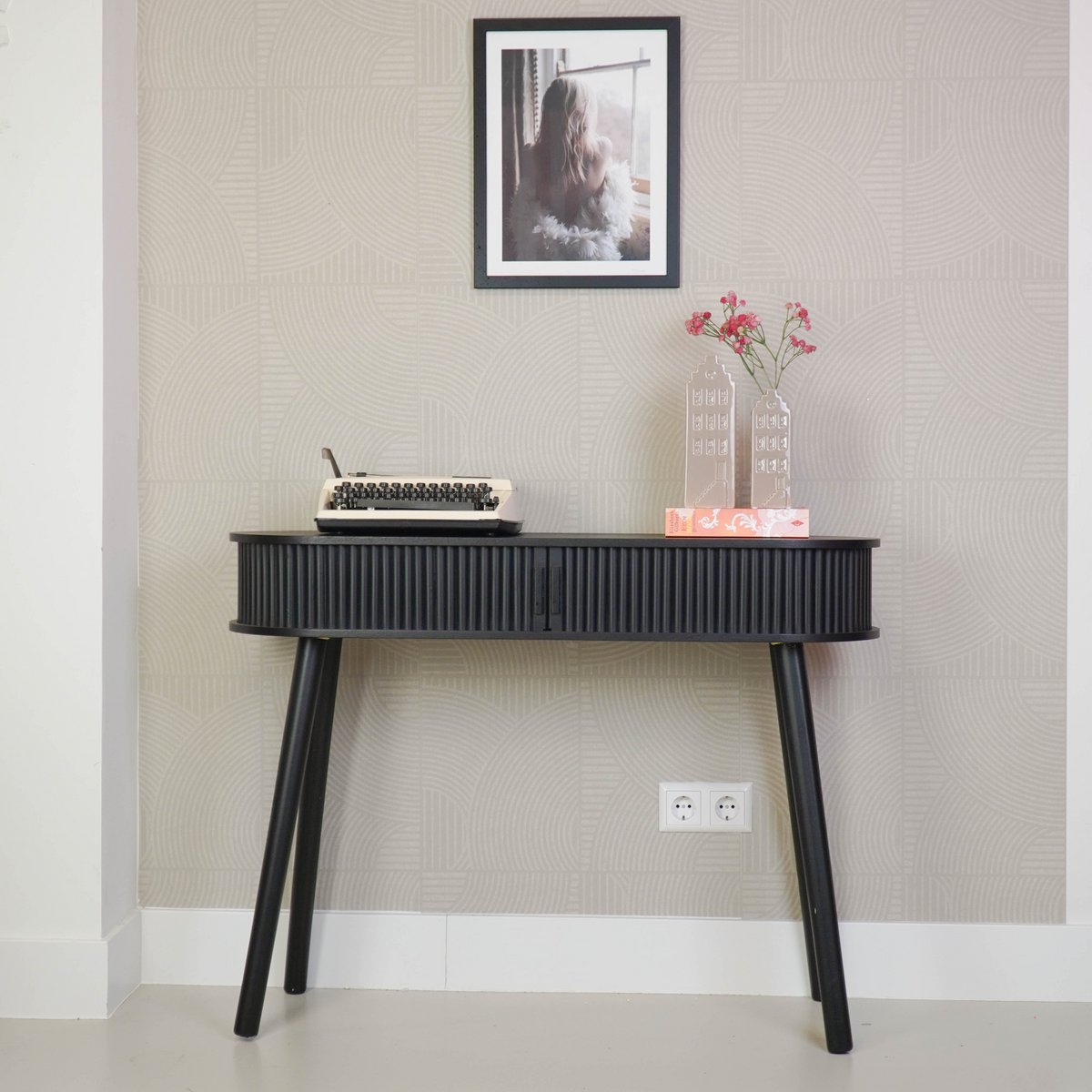 Beistelltisch - Schwarz - MDF - 100x33x76cm