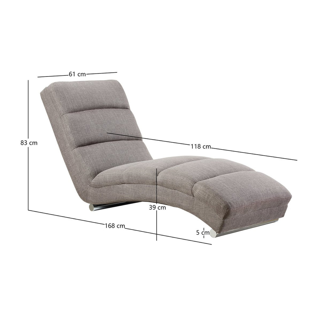 Chaiselongue Strukturstoff Grau