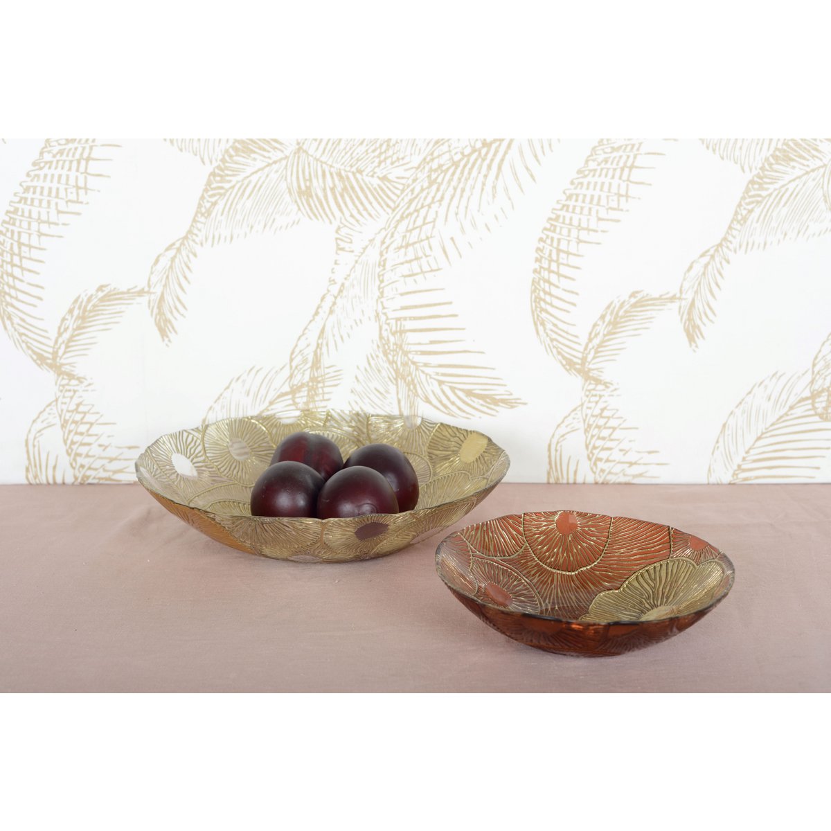 Aulica goldene Lotus Schale 33cm Seitenansicht