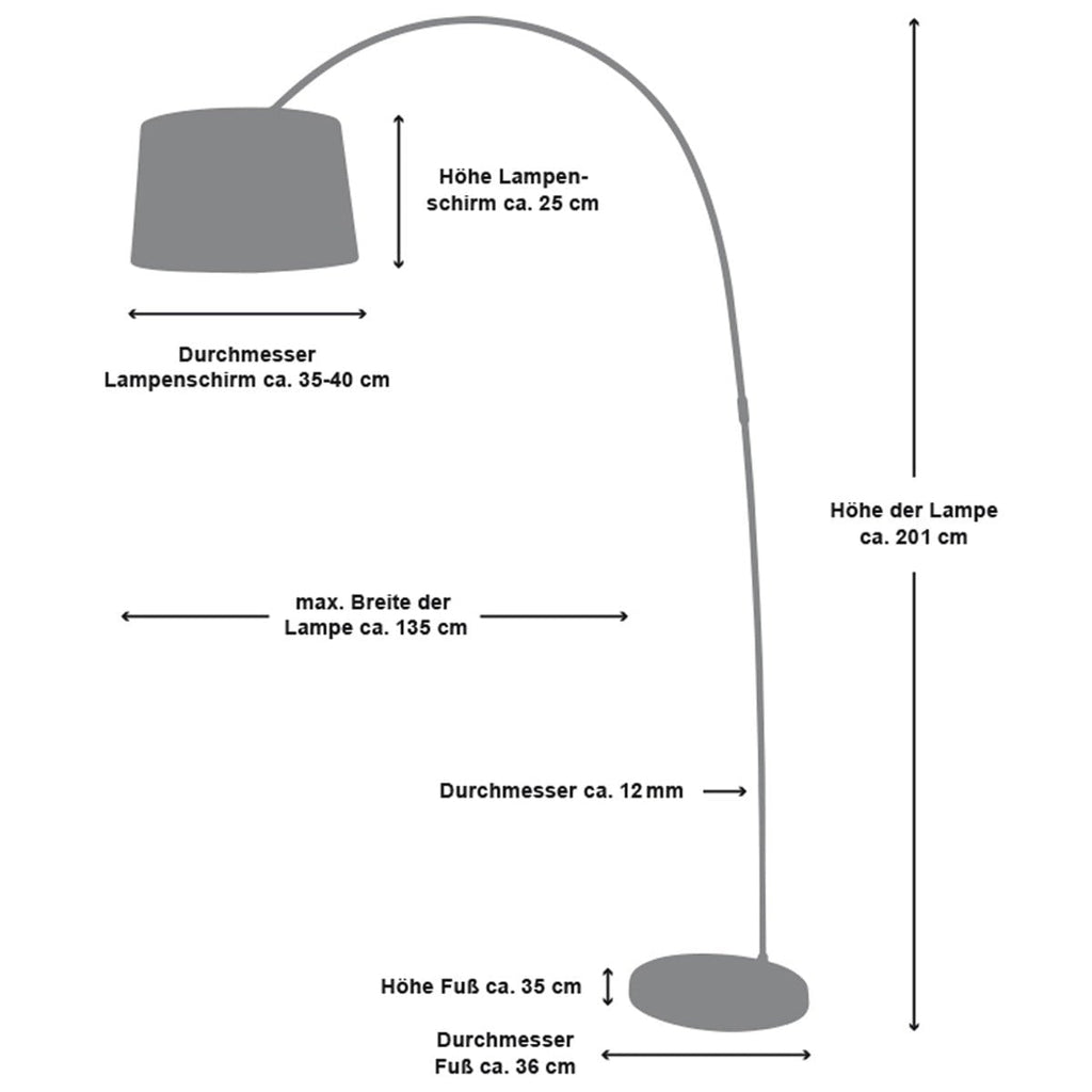 Bogenlampe 205 cm weiß
