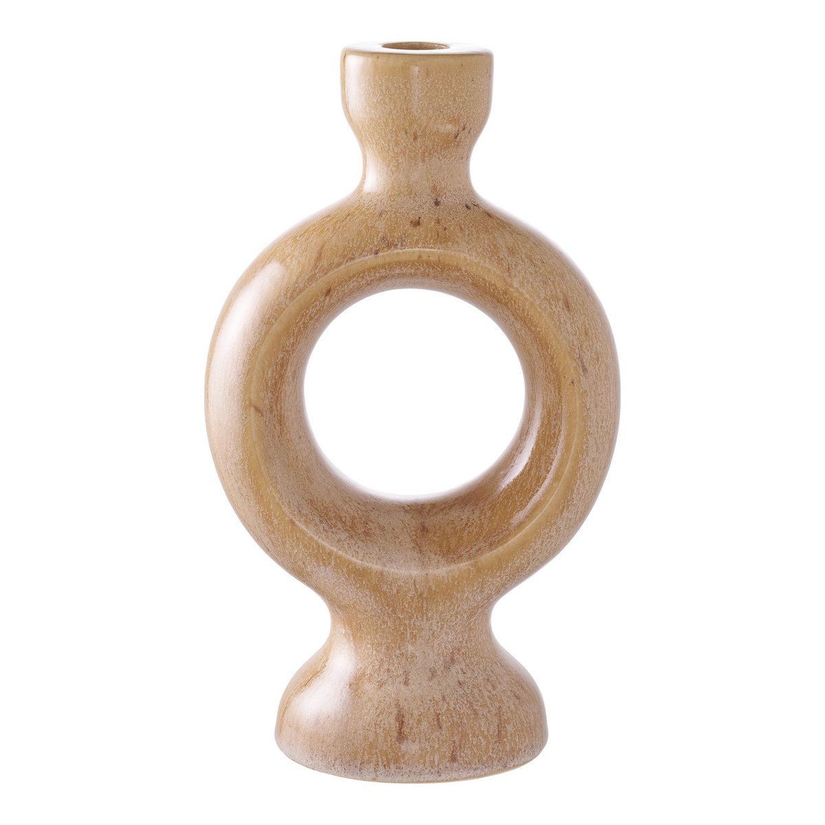 Kerzenhalter – Braun, Keramik, 13,5 x 8,8 x 23,5 cm