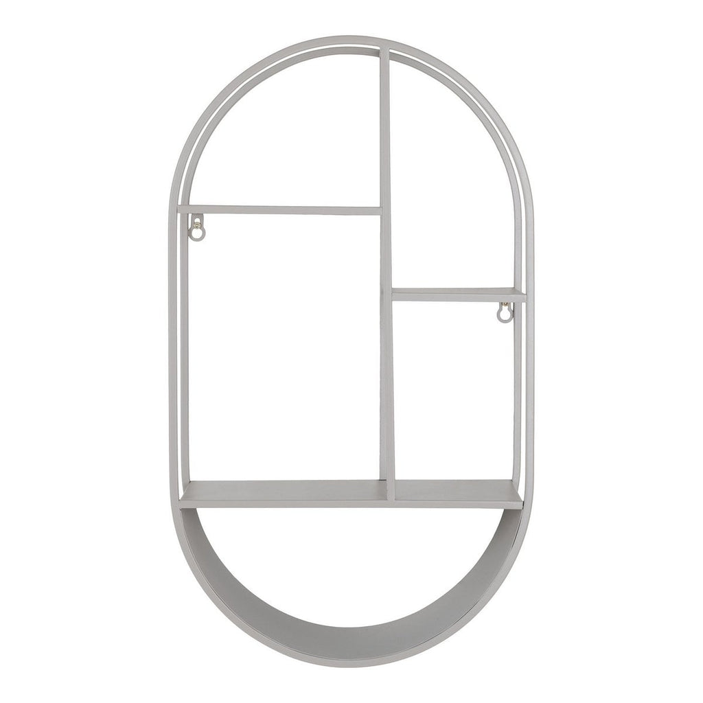 Feira Wandregal – Wandregal, oval, Stahl, kühles Grau, 35 x 15 x 60 cm