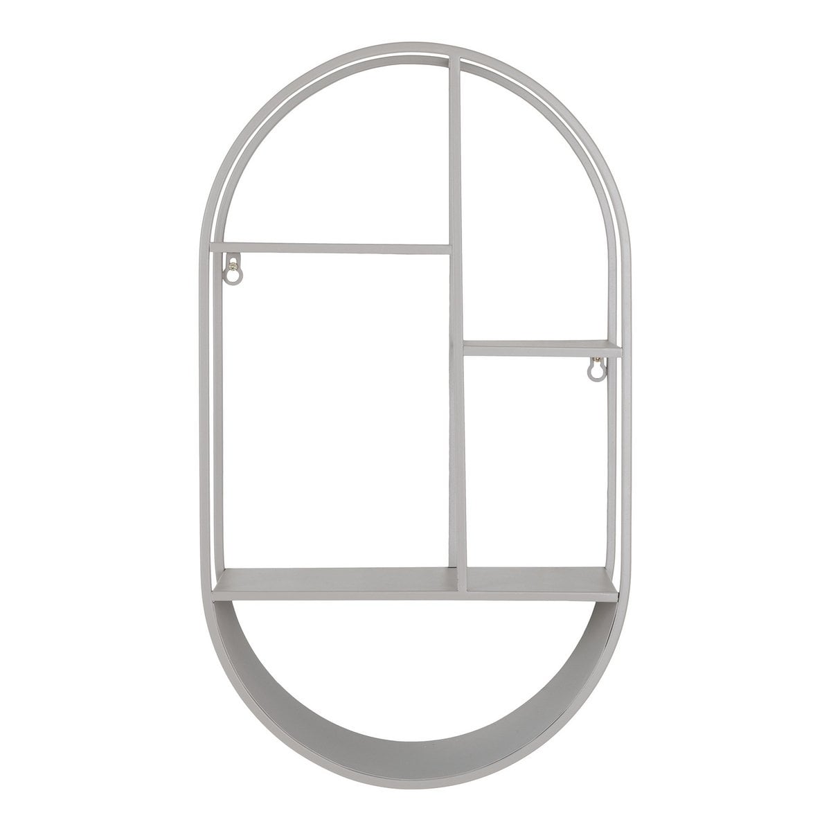 Feira Wandregal – Wandregal, oval, Stahl, kühles Grau, 35 x 15 x 60 cm