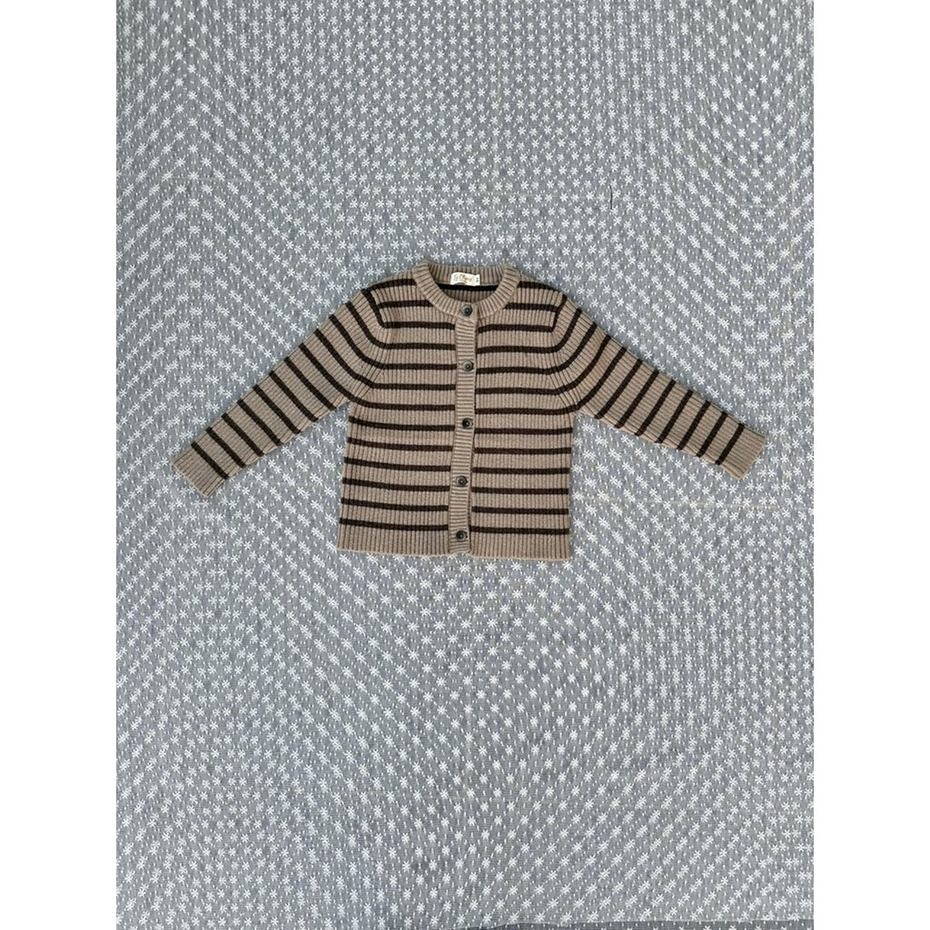 Strickjacke mit melierten Streifen