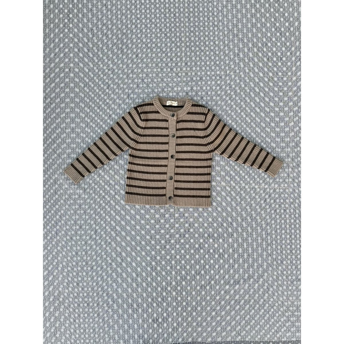 Strickjacke mit melierten Streifen