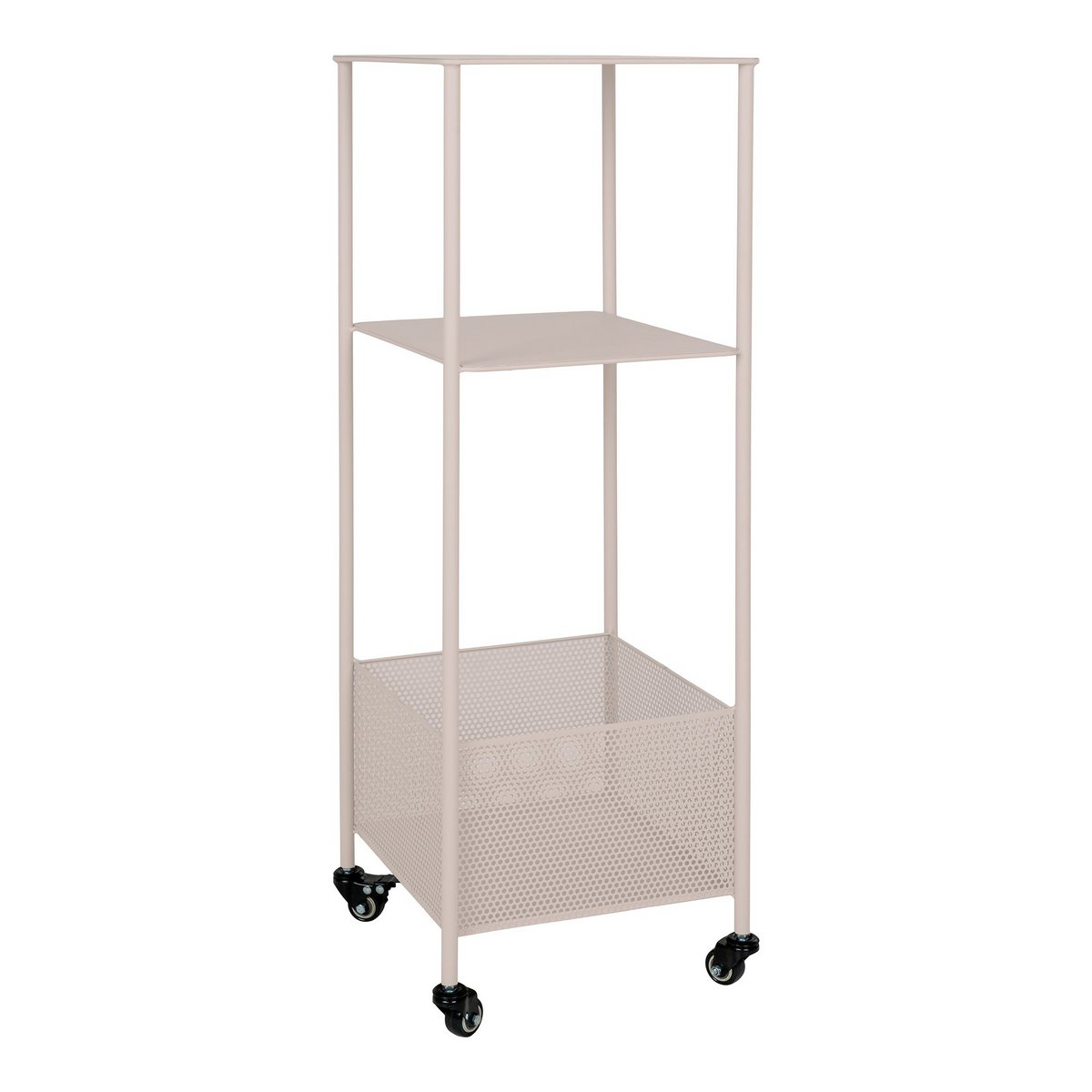 Torres Metallwagen – Stahl, Grau, 3 Regale, 35 x 35 x 100 cm