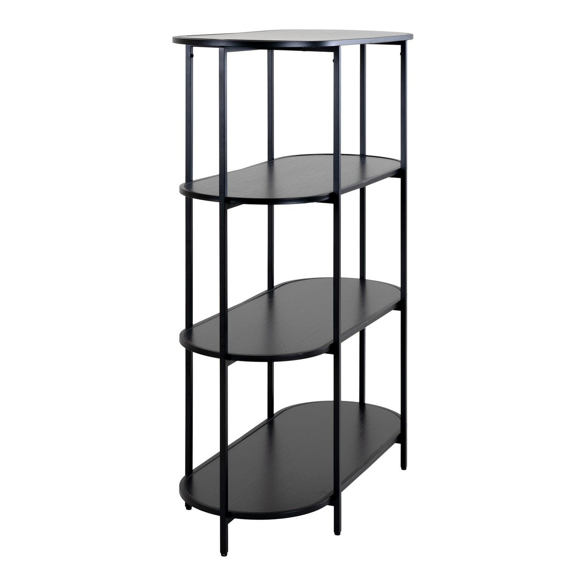 Regal – Schwarz, Stahl/Spanplatte/Melaminfolie, 85 x 36 x 111 cm