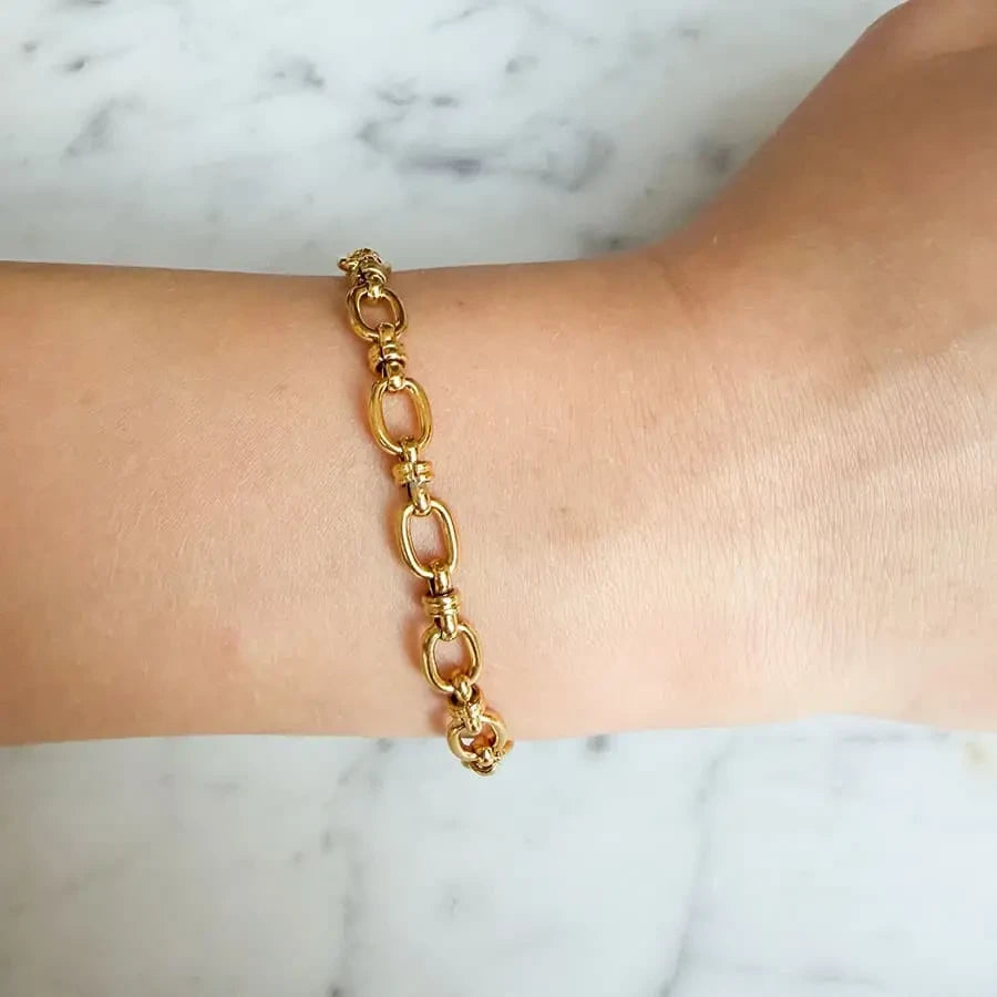 LOUIZ Mesh-Gliederarmband Goldfarben