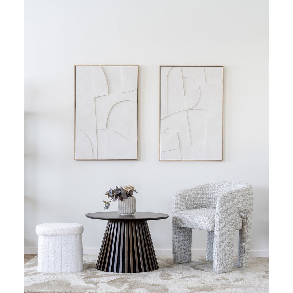 Medford Pouf – Weiß, Polyester/Schaum/Sperrholz, 36,5 x 42,5 x 37,5 cm