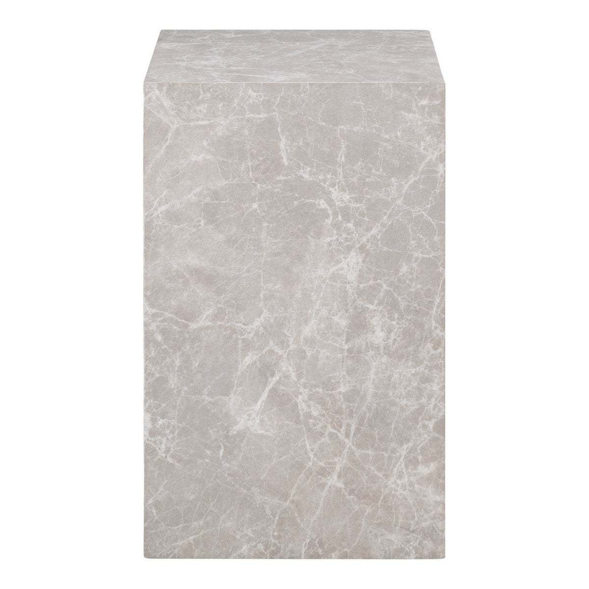 Prager Beistelltisch – Marmor, Holz, 30 x 30 x 50 cm