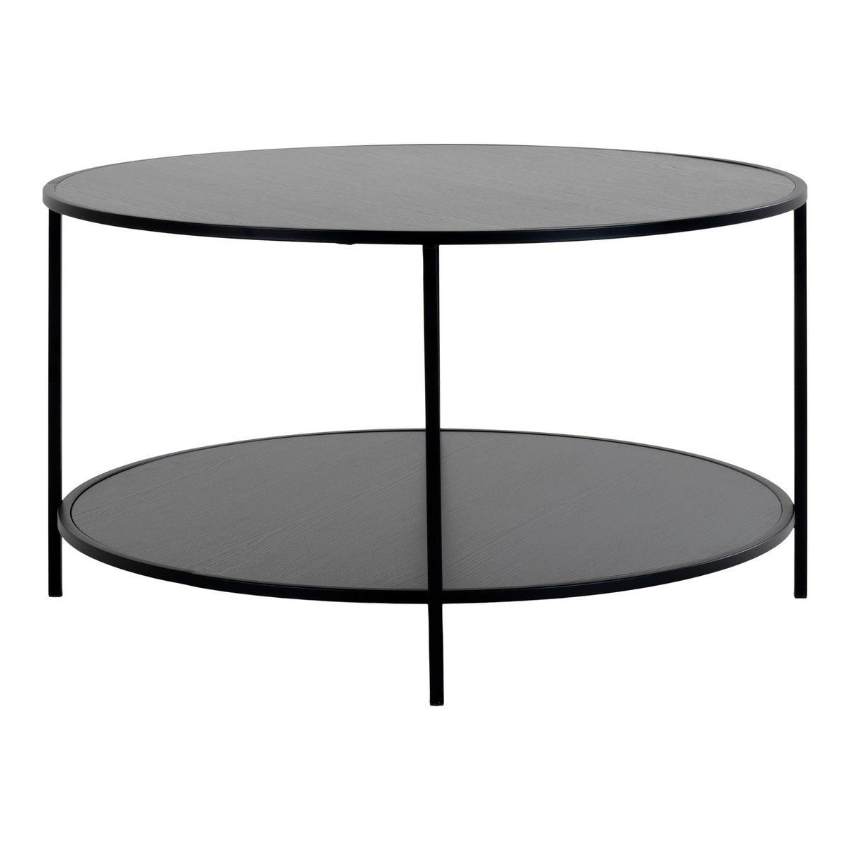Vita Couchtisch - Schwarz, Stahl, ø80x45 cm