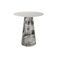Hoher Beistelltisch Mosaik Marmor Weiß – Leitmotiv Mosaic Marble High Ø 40 cm