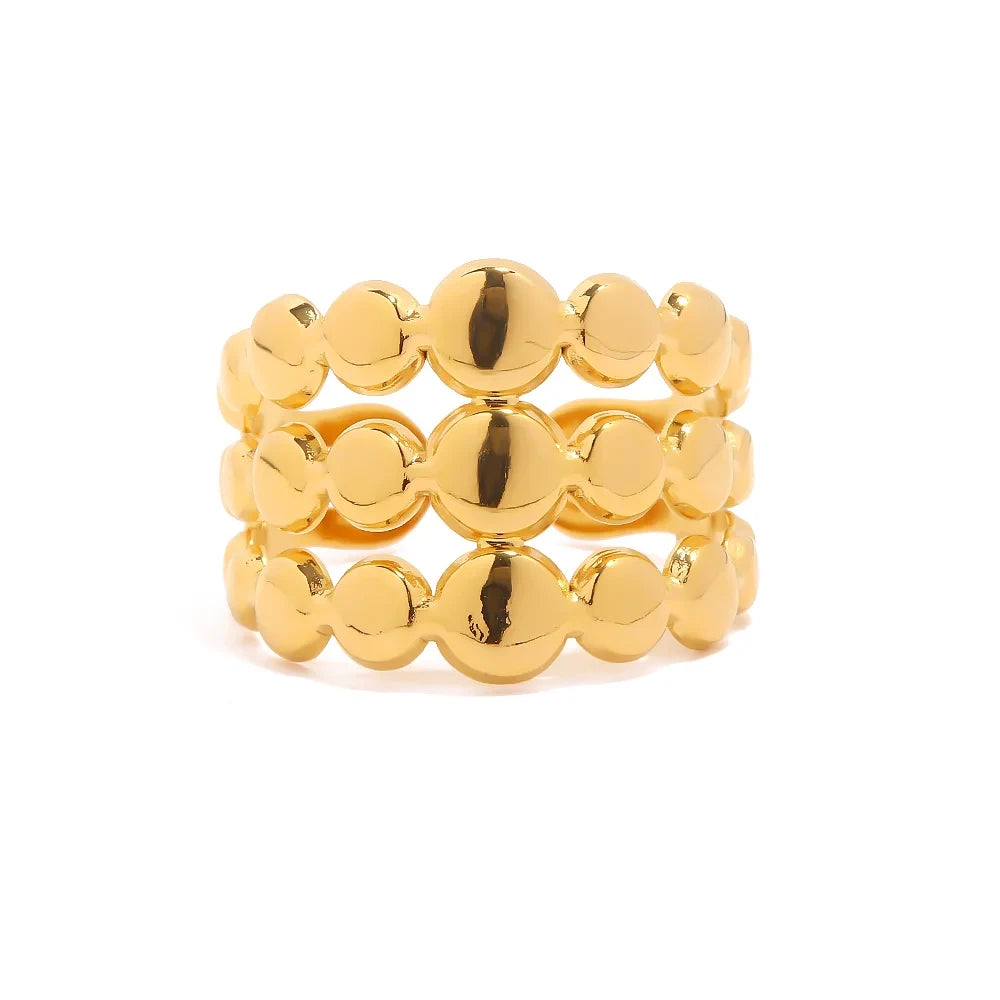LOUIZ 3-lagiger Ring mit Kugeln