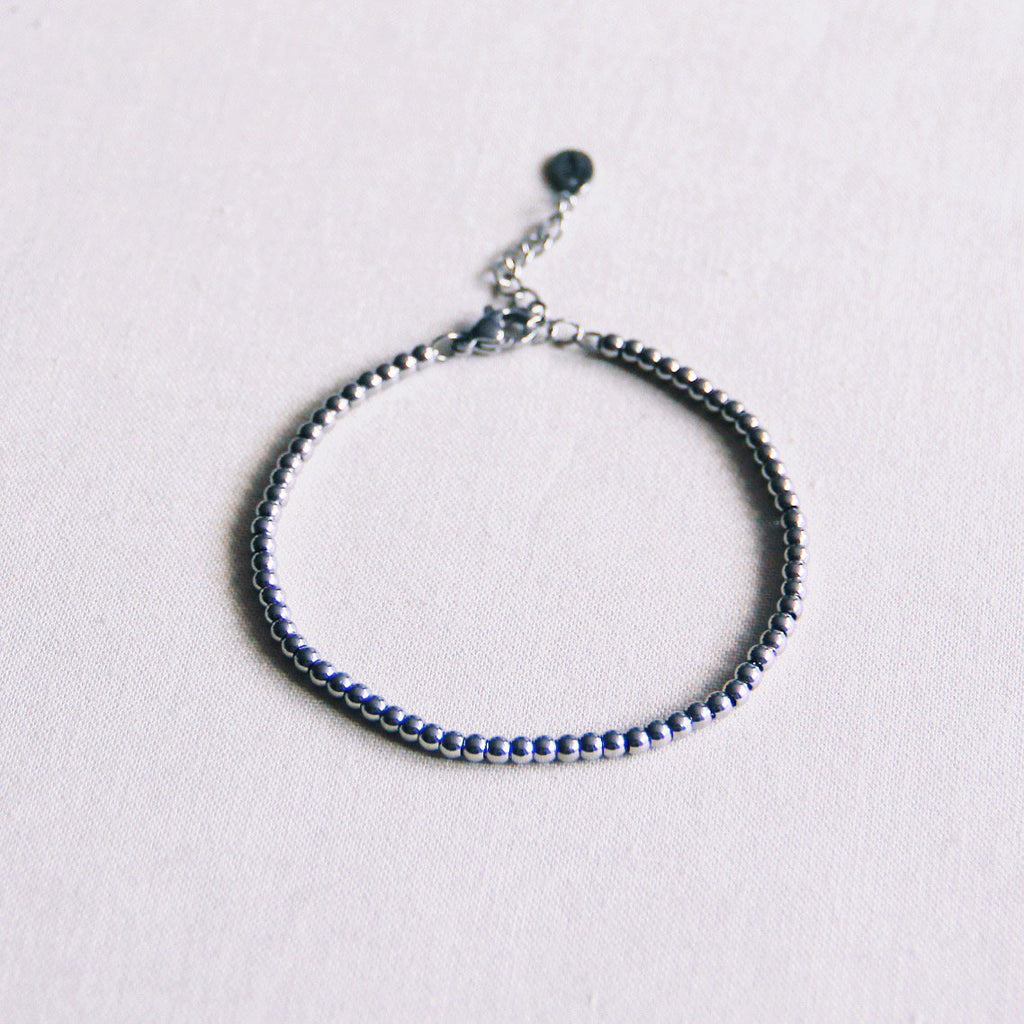 SA831: Stahlperlenarmband "Klein" - Silber