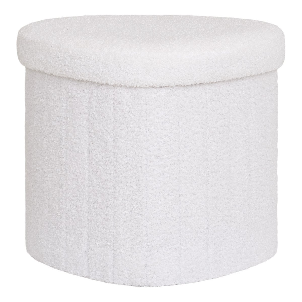 Medford Pouf – Weiß, Polyester/Schaum/Sperrholz, 36,5 x 42,5 x 37,5 cm