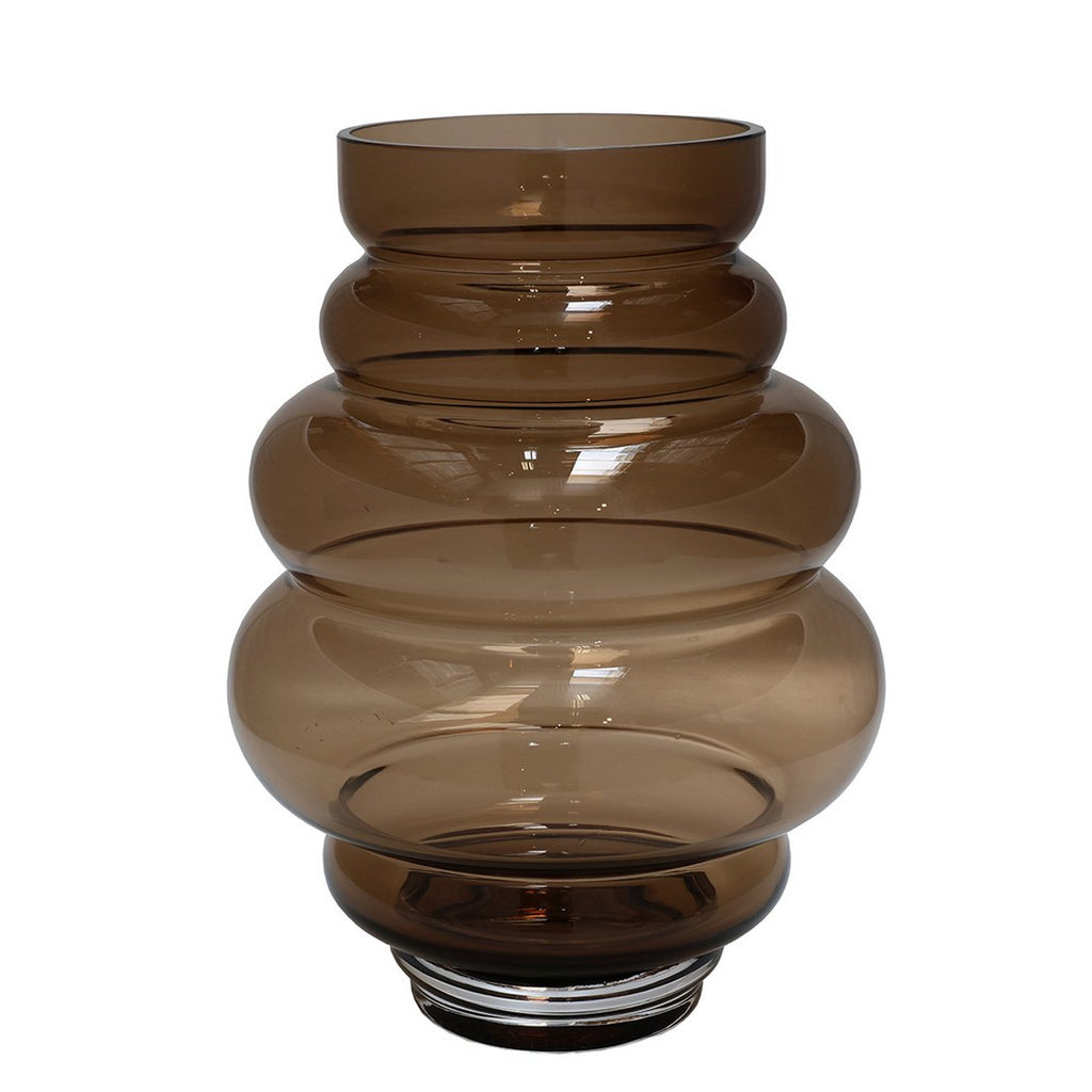 Maputo Glasvase Taupe Detail – Extra dickes mundgeblasenes Glas