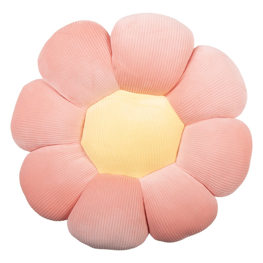 Dekokissen Blume Ø 40x6 cm Rosa Polyester