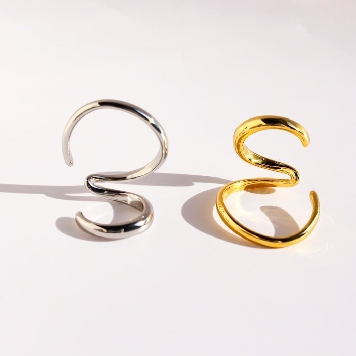 Minimalistischer Wave-Line-Ohr-Manschette