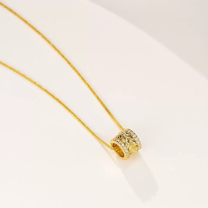 Goldene Ohren des Weizendesignrings und Halskette